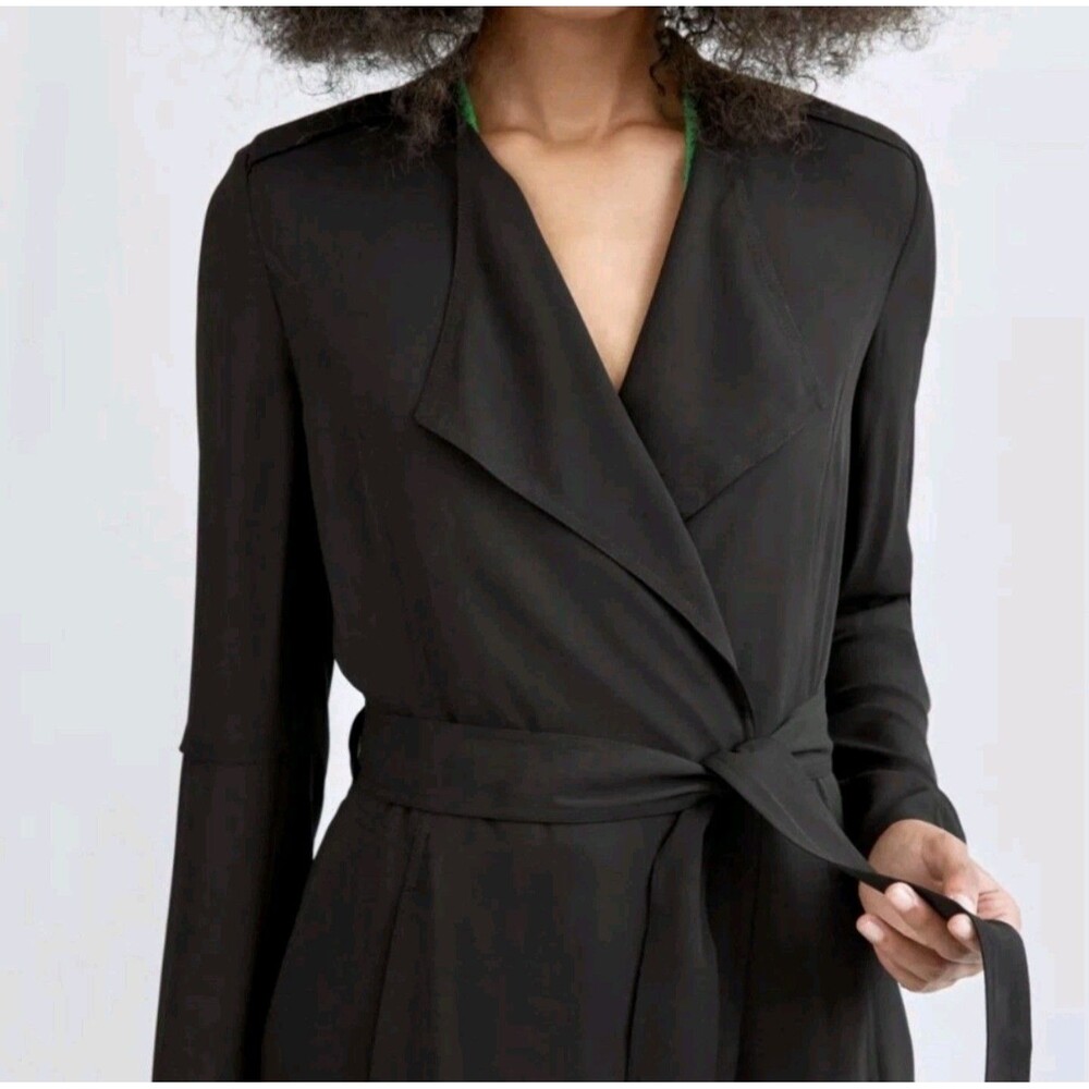 Aritzia Babaton Quincey Jacket Trench Small S Black Coat Work Blazer - Picture 7 of 15